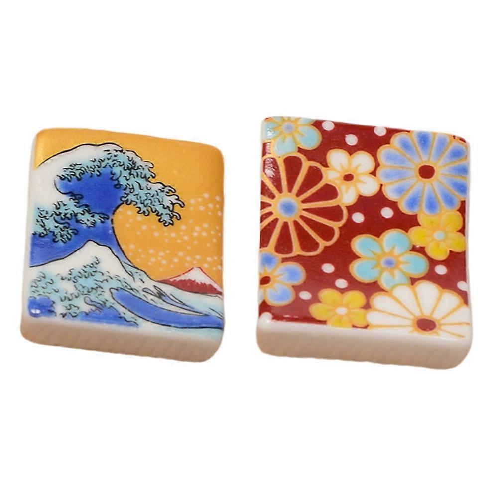 2pcs Japanese Ceramic Chopstick Rests for Elegant Dining – Smooth, Non Slip Design for Home and Restaurants