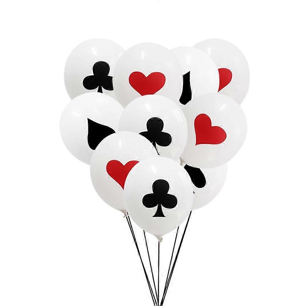 Playing Card Balloons Latex Round Assorted Color For Party Special Events 40Pcs