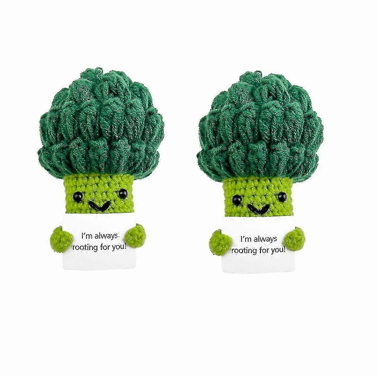 2PCS μίνι αστείο θετικό μπρόκολο με τη συναισθηματική υποστήριξη στάσεων Ευθυμία δώρα πλεκτά μπρόκολο