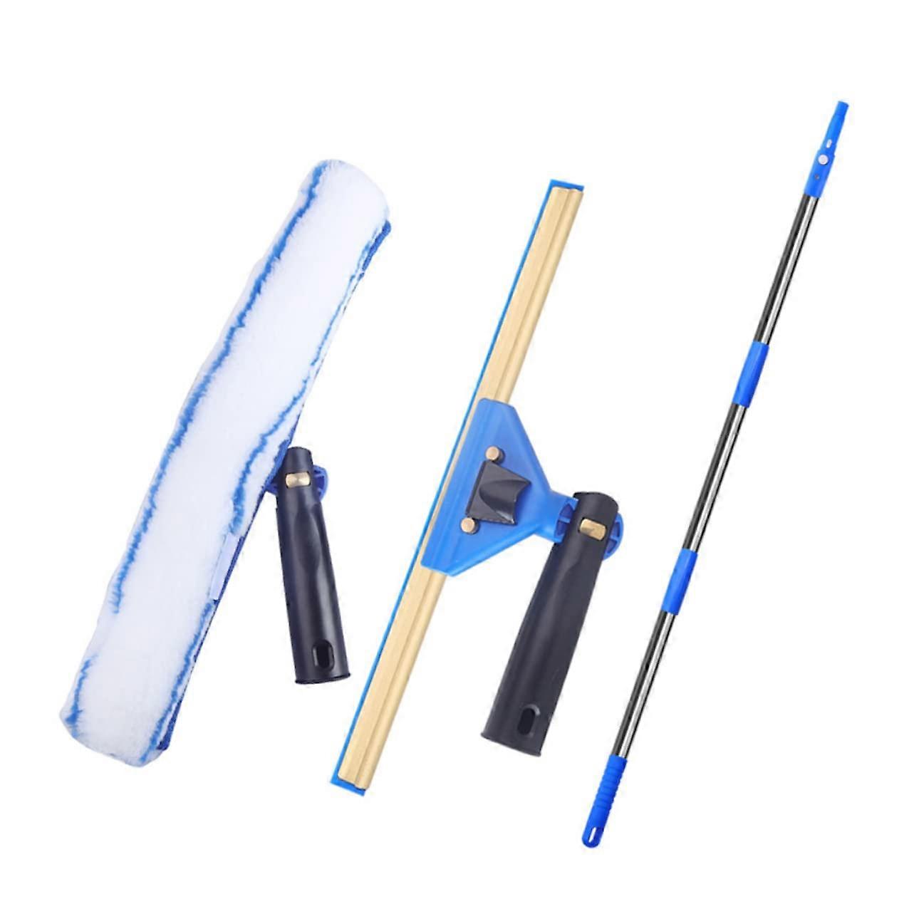 1Satz Extendable Window Cleaner with Microfiber Ergonomic Squeegee for Shower Glass and Car Windows for Bathroom and NonSlip