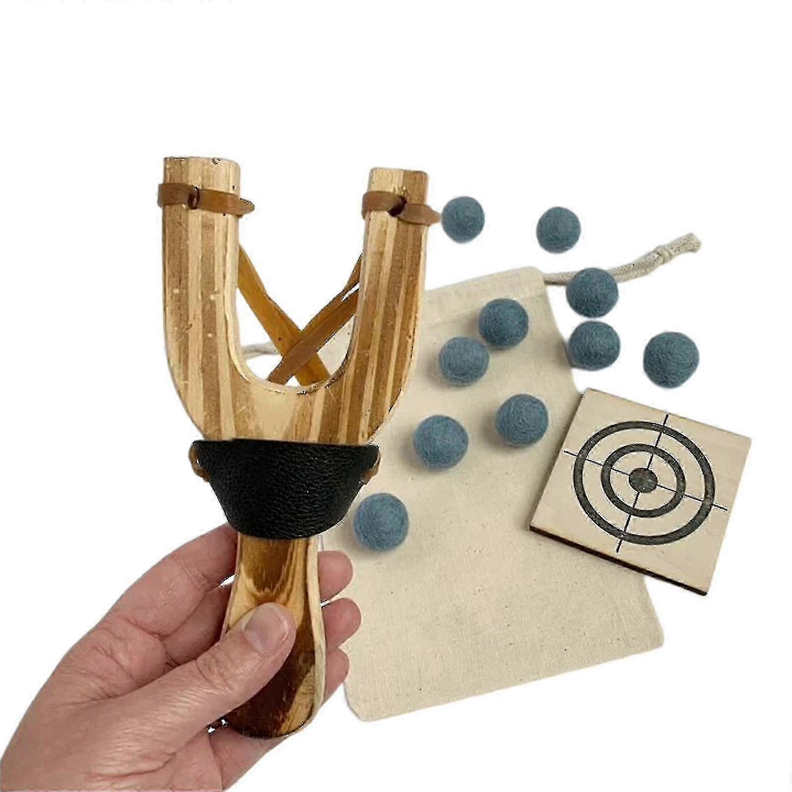Outdoor Hunting Slings Catapult Drewniany uchwyt Zestaw tarcz strzeleckich