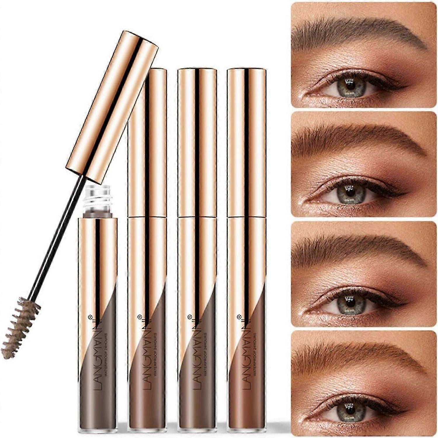 Waterproof Tinted Brow Gel, Long-lasting Eyebrow Shaping Makeup Gel, Liquid Thickening Brow Mascara,Volumizing Enhance Brow Mascara
