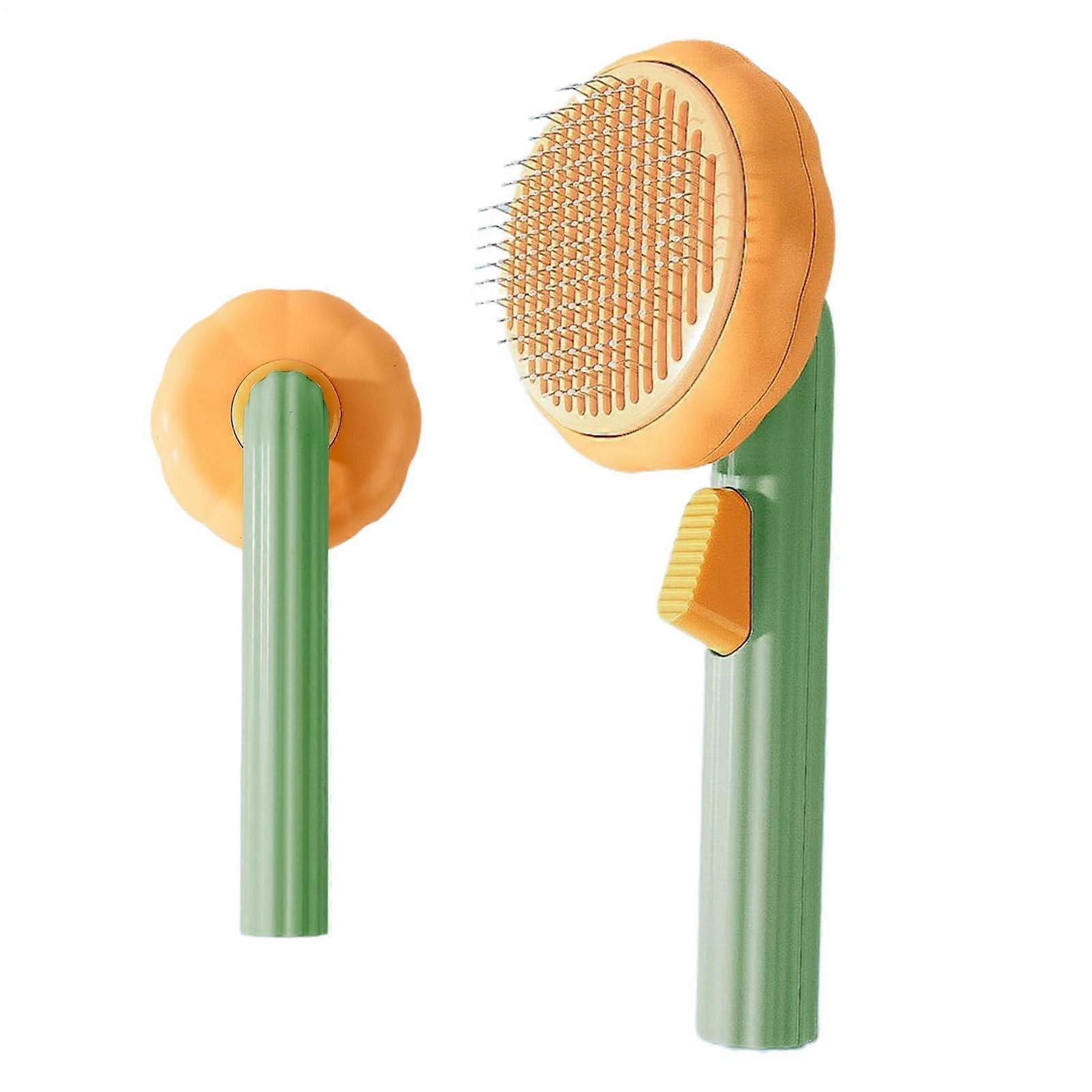 Cat Brush for Long Haired Dogs and Cats, Pumpkin Shaped Detangling Comb for Puppies and Kittens, Grooming Tool for Mats and Loose Fur