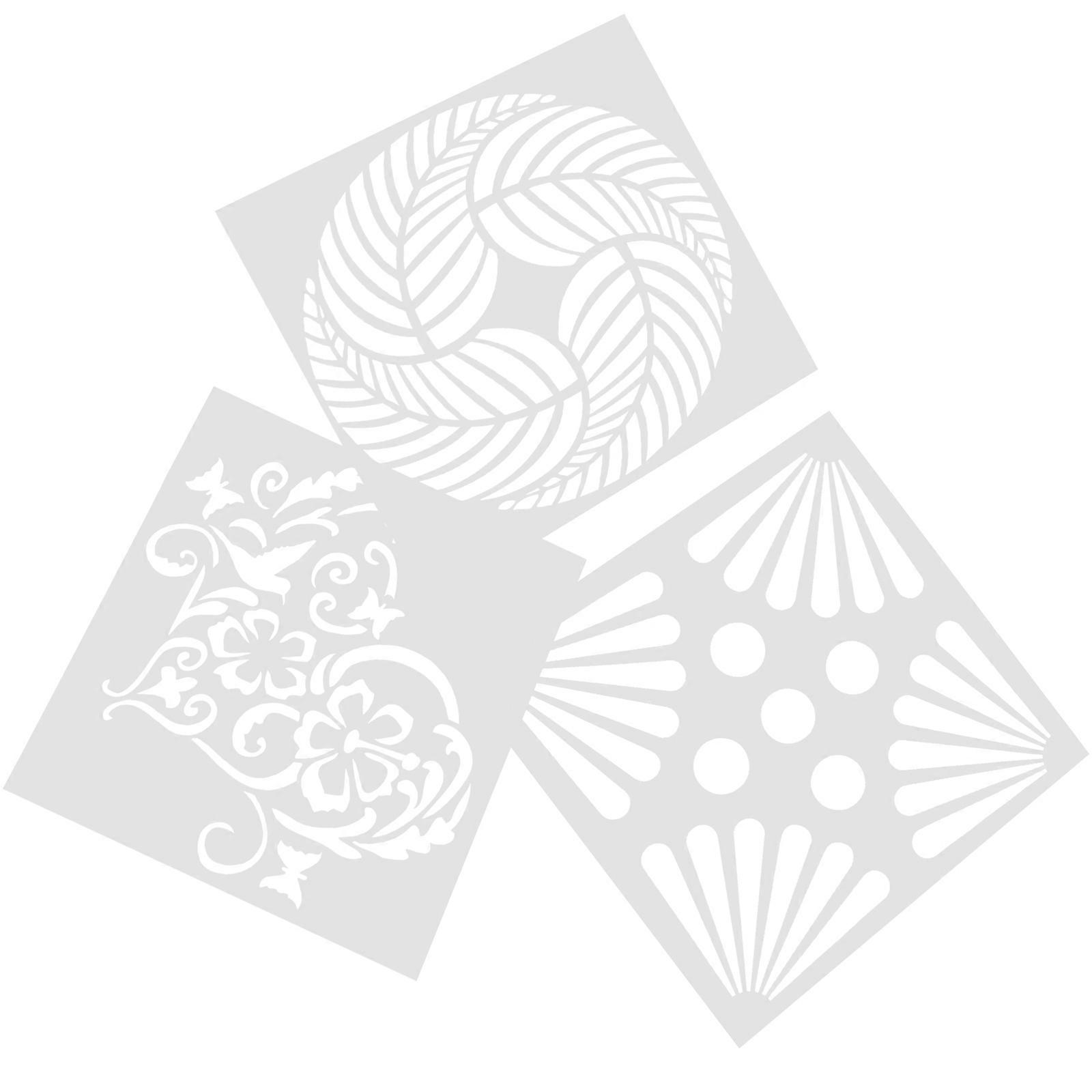 3pcs Reusable Decorative Stencils for Wall Painting – Versatile Patterns for Crafts, Flat Surfaces, Home Decor & Creative Projects