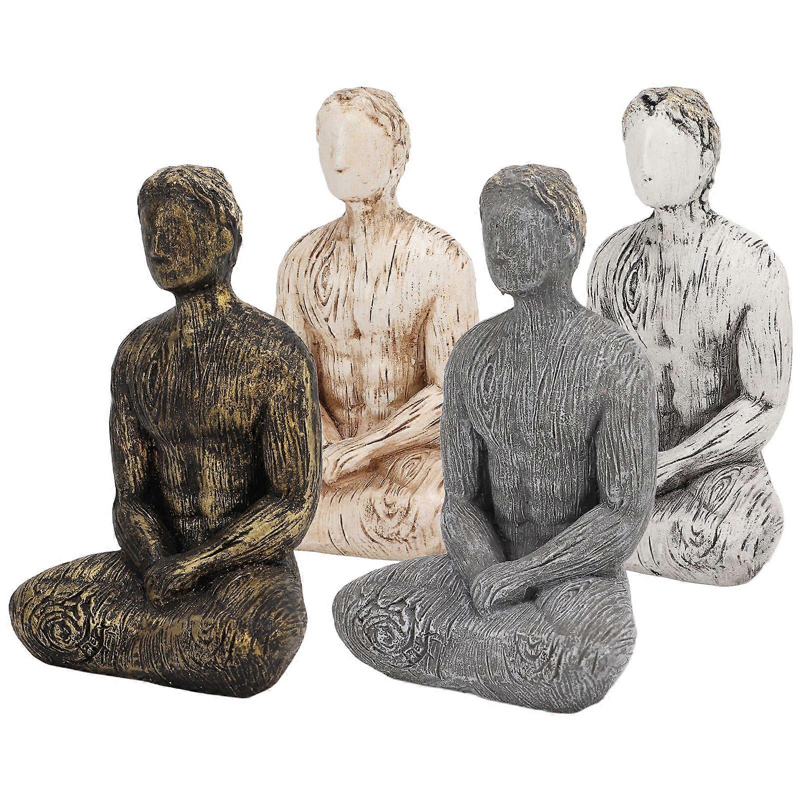 2025 Latest Model  Yoga Statues Mini Portable Simple Rustic Hand Crafted