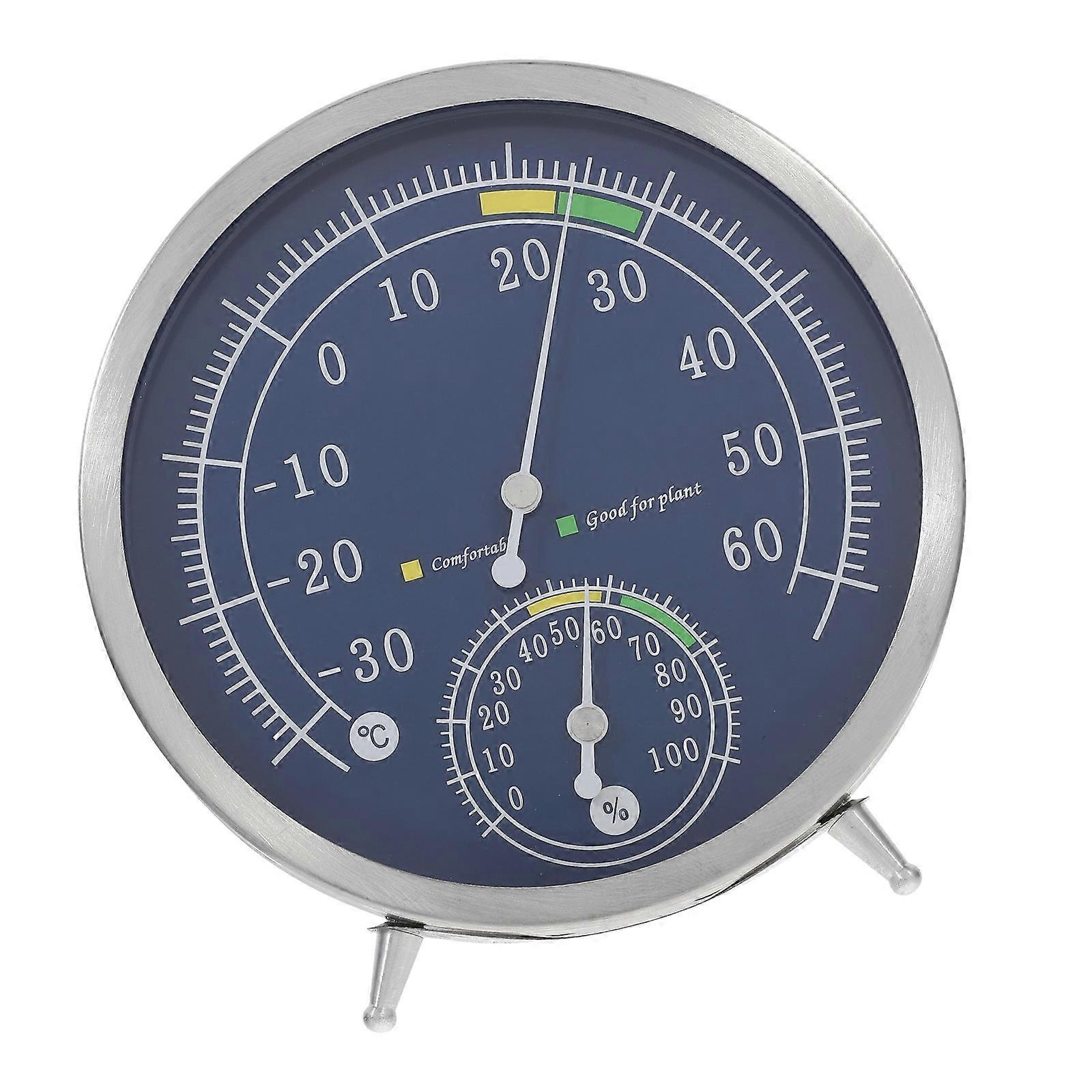 Garage Bedroom Office Environmental Monitoring Hygrometer Stainless Steel Pointer Type 1Set