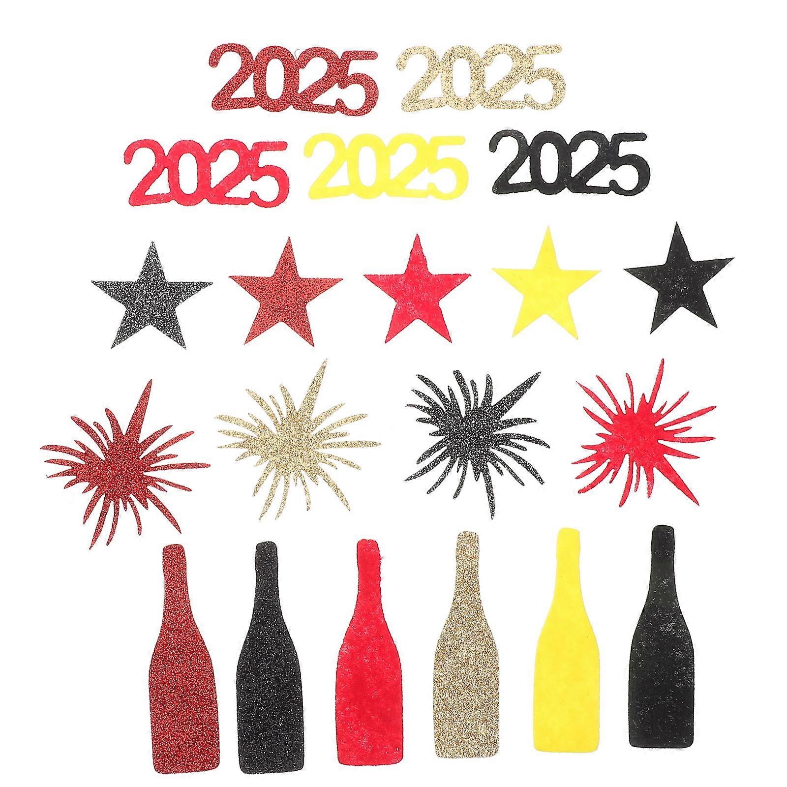 50pcs Glitter Felt Star Confetti Decorations for Year Eve Festive Table Settings Enhancing Holiday Atmosphere