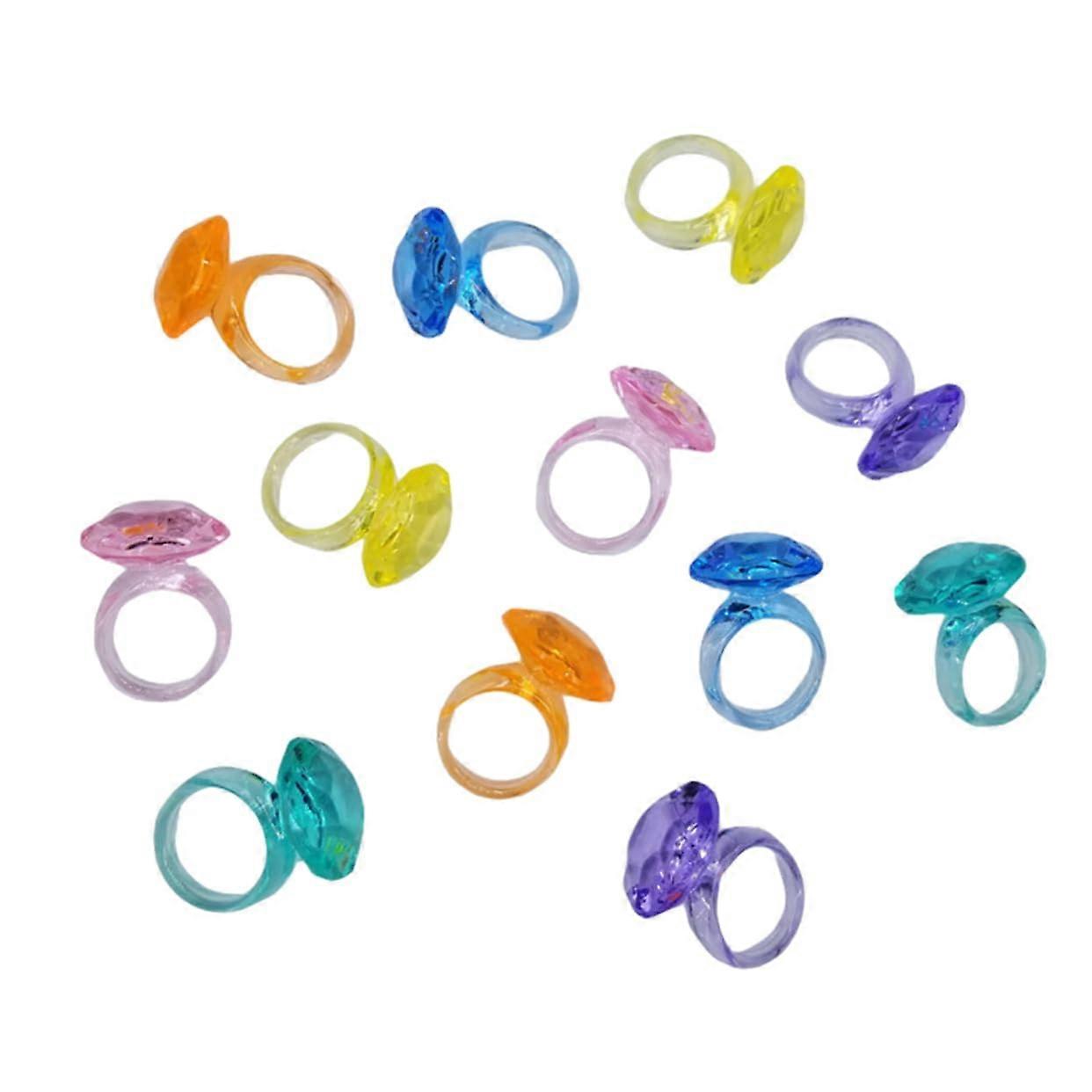 74-Piece DIY Plastic Rings Set - Decorative Acrylic Craft Rings in Fun Colors for Safe and Practical Creative Projects