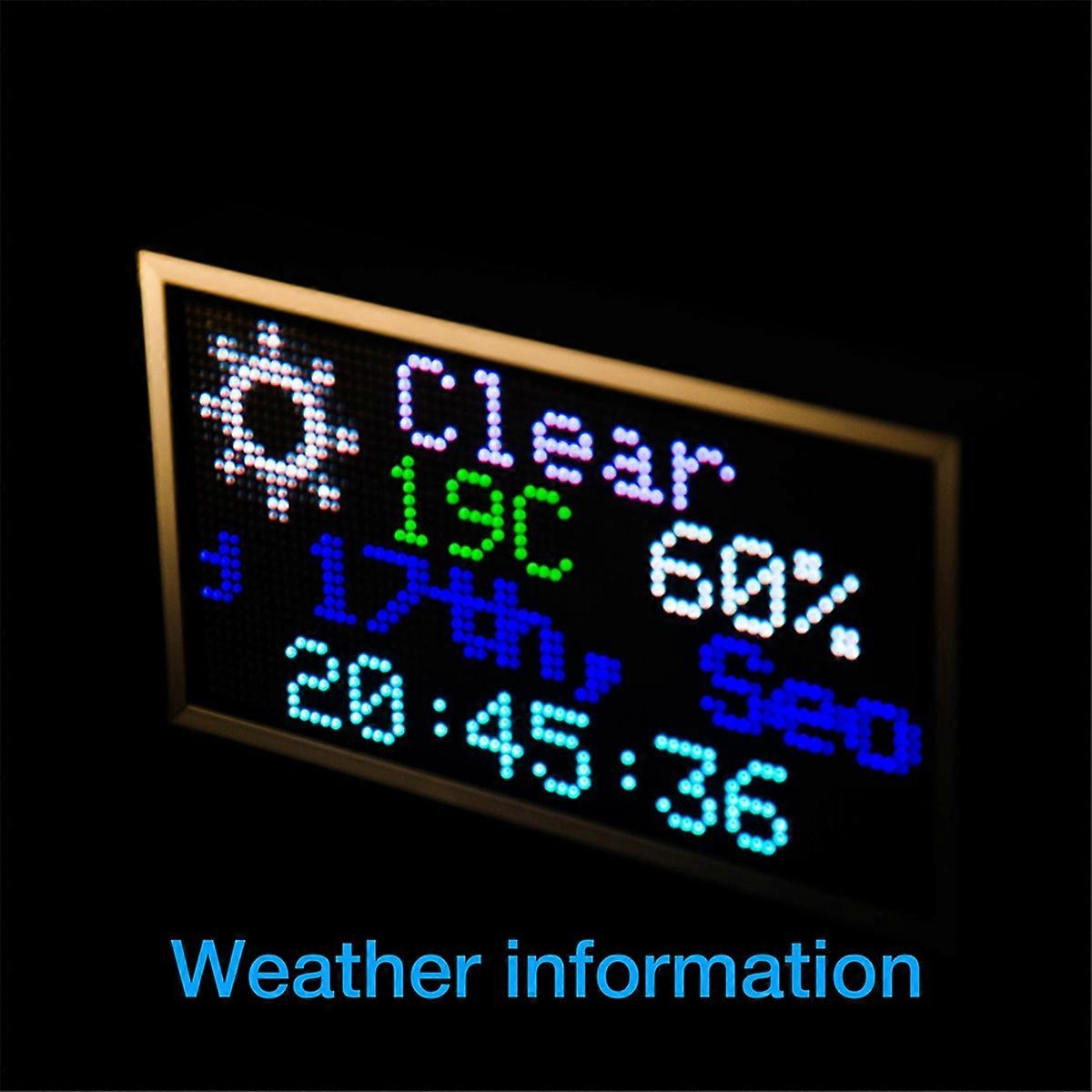 8inch Big Wall Weather Clock and Stock Bitcoin Price Ticker Display with  Big Pixel Screen Bitcoin