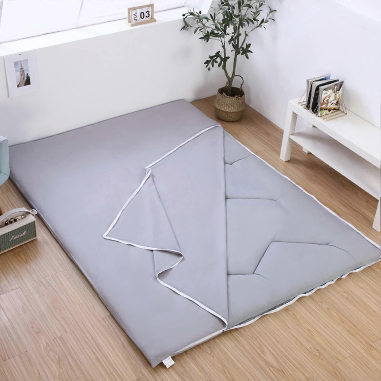 Japanese Futon Mattress Cover with Zipper, Washable Soft Slipcover for Queen/King Bed RV, Grey 200x220cm/78x86in