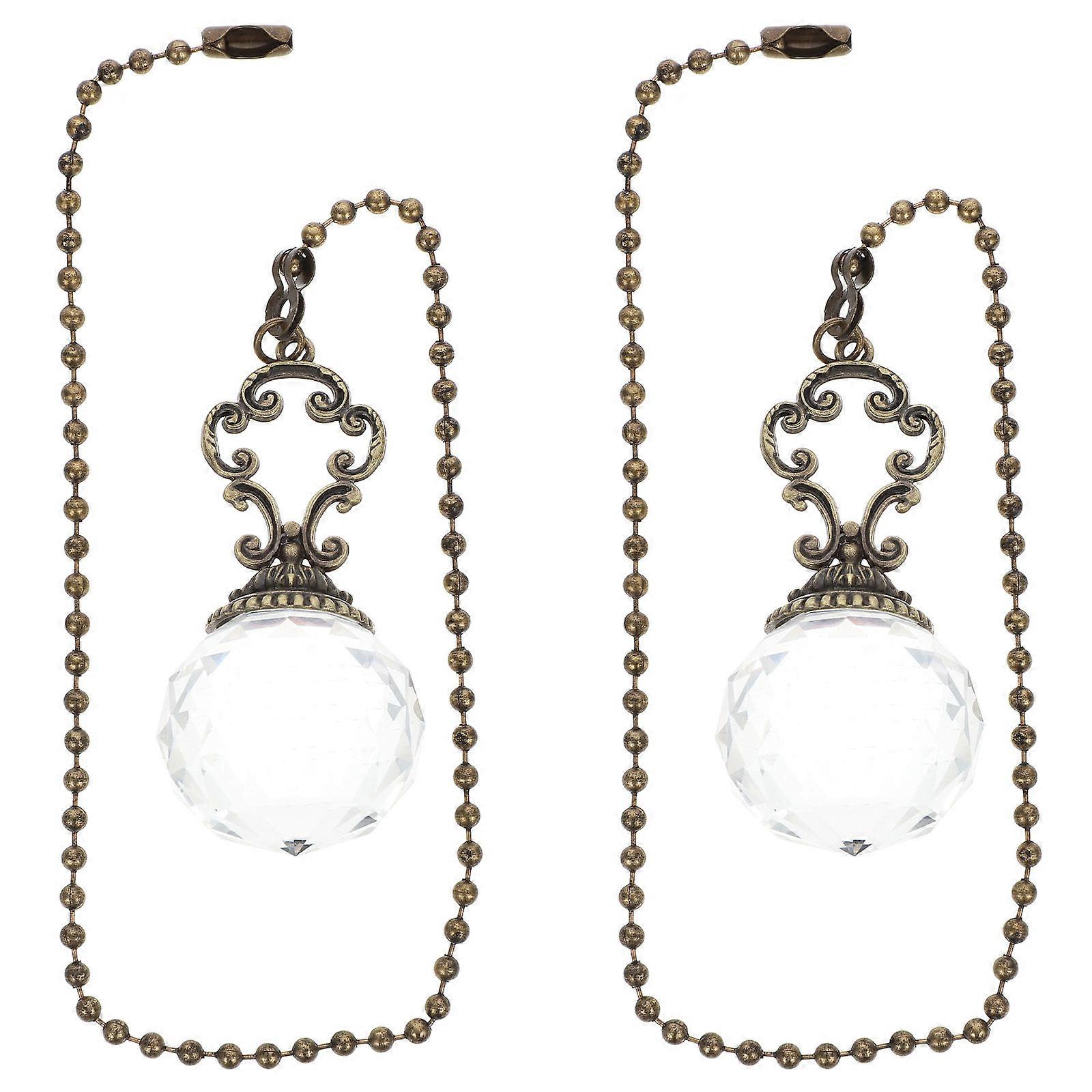 Chain For Ceiling Light Wall Lamp Extension Classic Design Crystal Pendant Pull Chain Homeowners Decorators 2Pcs