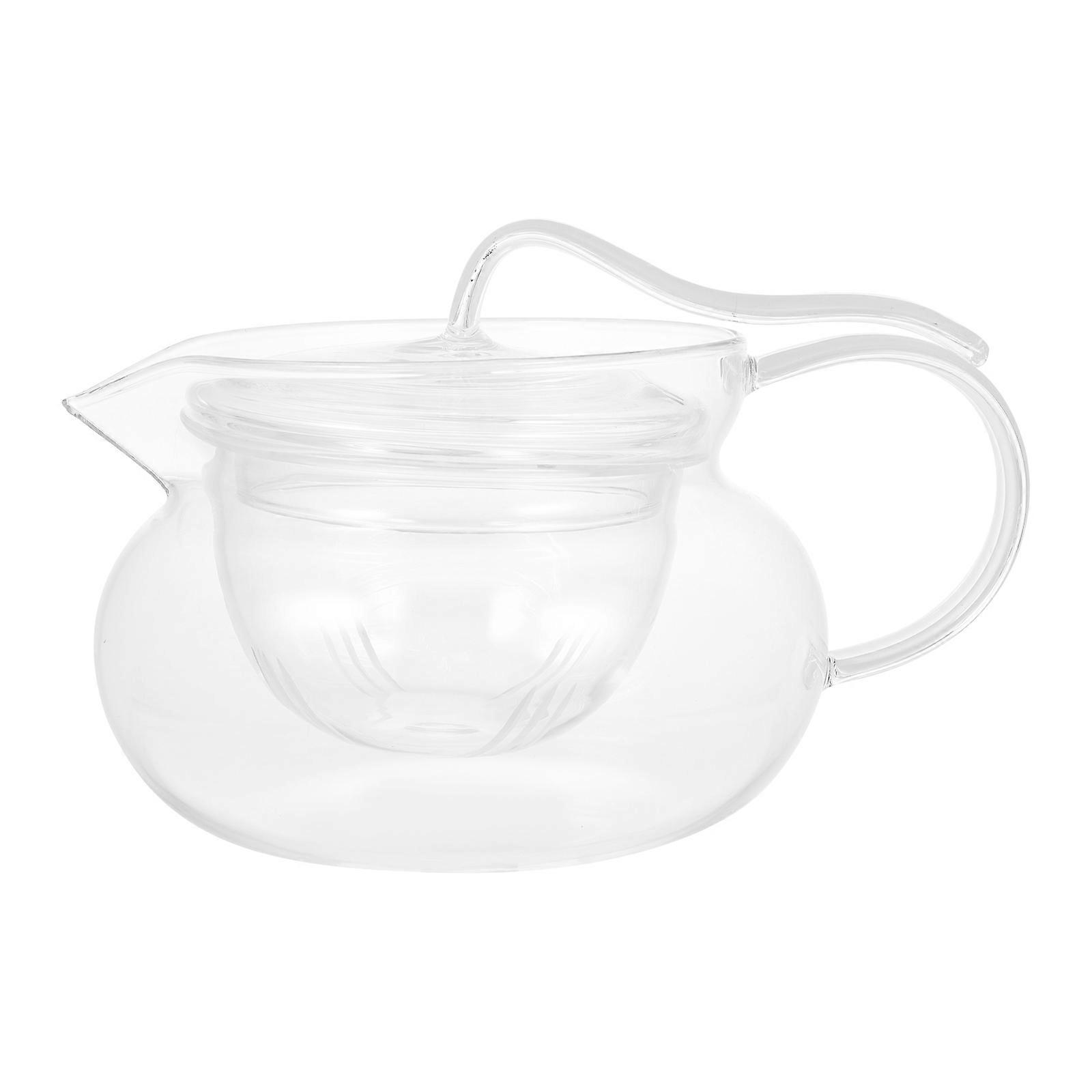 Théière en verre transparent pour porte-thé décoratif à usage domestique