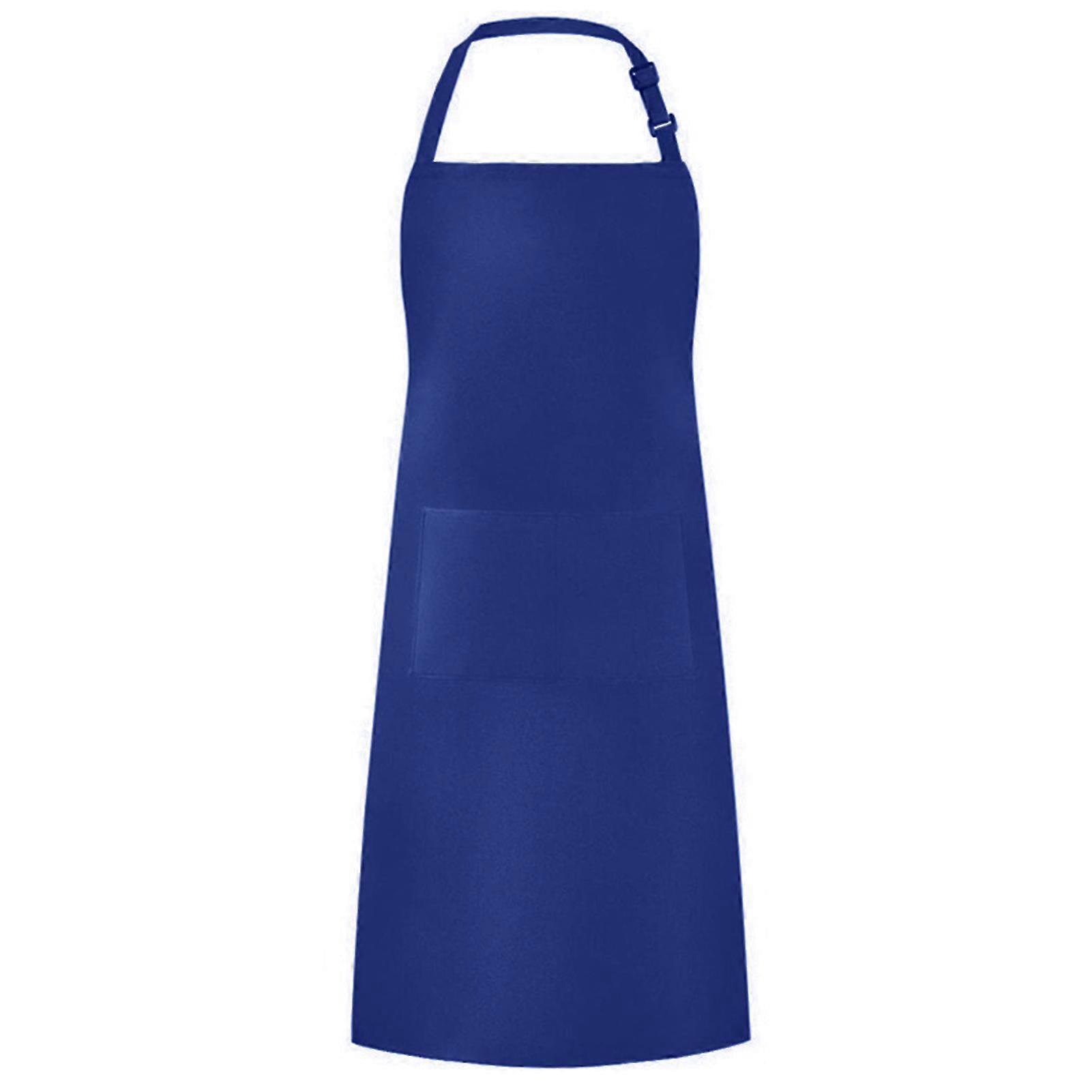 Comfortable Adjustable Polyester Cotton Kitchen Apron for Cooking Baking--Royal Blue