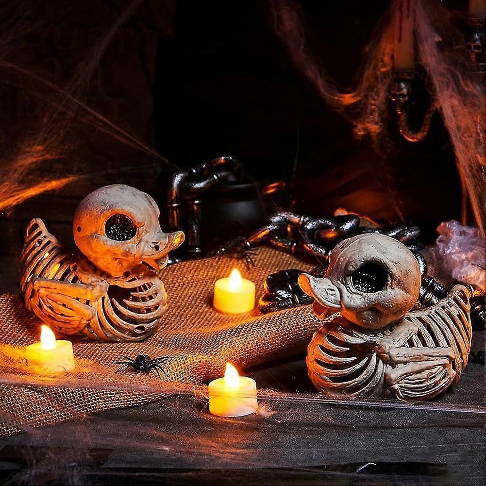 Halloween Duck Skeleton Plastic Bones, Σκελετός Baby Duck, Halloween Decoration, 2τμχ