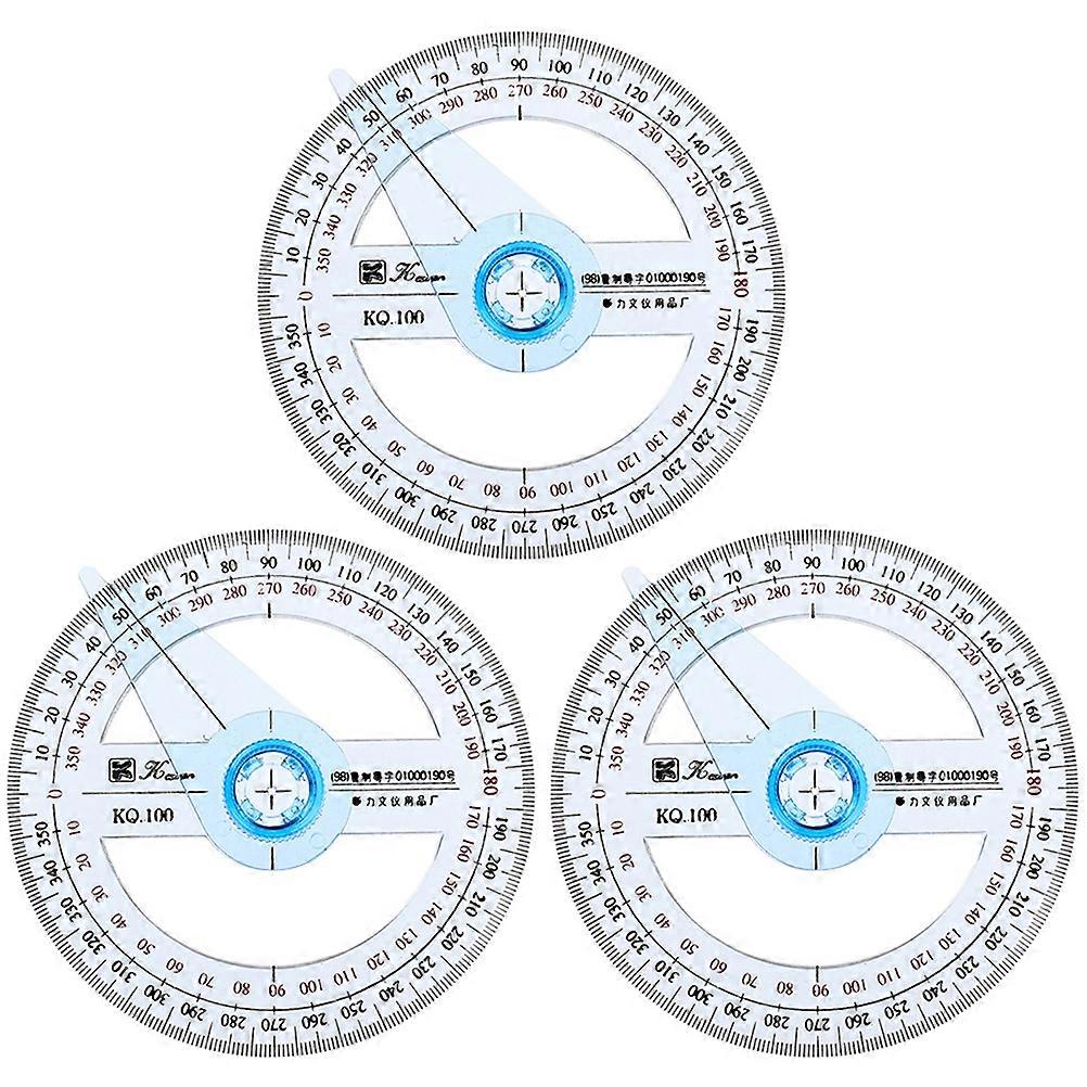 Round Measuring Tool Geometry Circle Protractor Teachers Electricians School Classroom 3Set