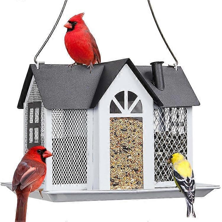 Garden Yard Hanging Bird Feeder Metal House Design Squirrel Proof Hummingbird Feeder