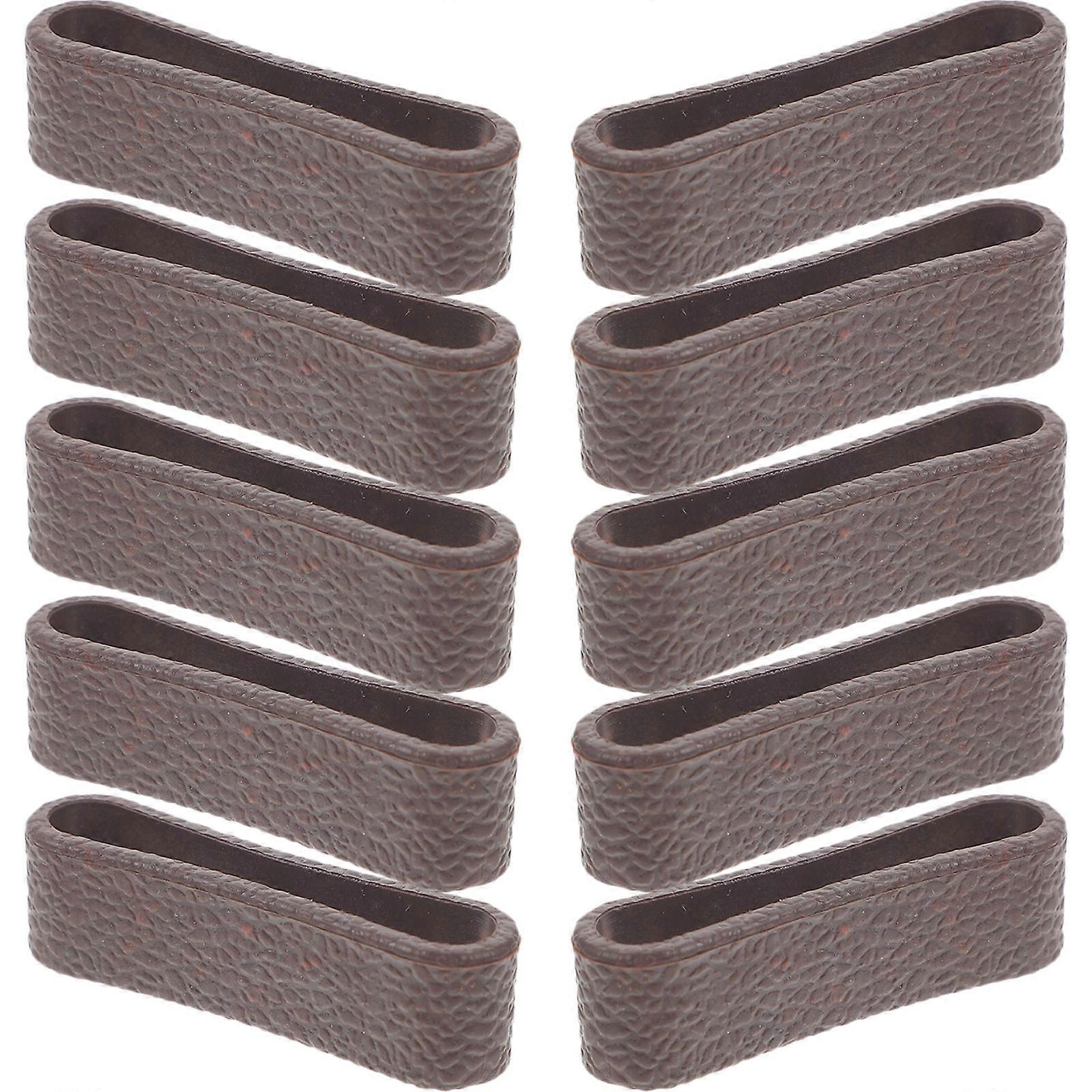Dark Brown PU Belt Keepers for Belt 30Pcs Backpack Band Loop Organizers
