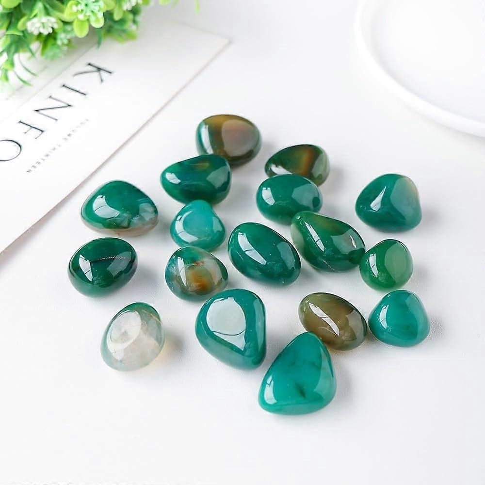 200g green natural raw stone, large particle, polished tumbled stone, 2–3 cm