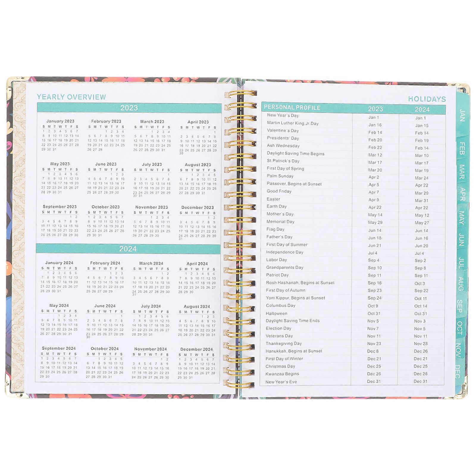 Compact Planner Notepad Multi-function Notepad Address Book Holiday Scheduling Cover 22x17cm 1Pack