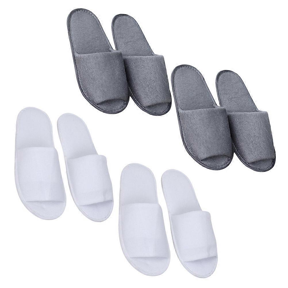 Pantoufles d'intérieur pour hommes, jetables et portables, pour la maison, le spa et les voyages en avion (lot de 4 paires)