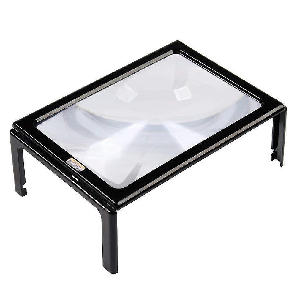 HD Desktop Magnifying Glass for Reading - Portable Rectangular Glass with Bright Illumination - Ideal for Seniors