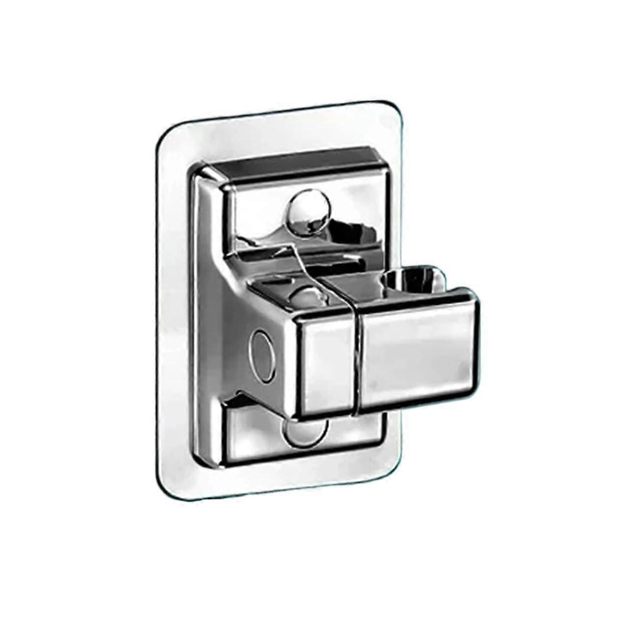 ABS Shower Head Holder Wall Mounted Adjustable Rotatable Bracket Self-Adhesive Silver Bathroom Accessory