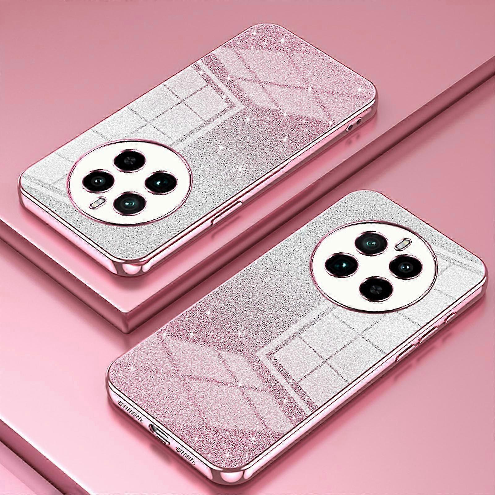 Compatível com Realme 12pro / 12 pro plus Case, Clear Glitter Electroplating Hybrid Protective Phone Cover, Slim Transparent Anti-Scratch Shock Absor