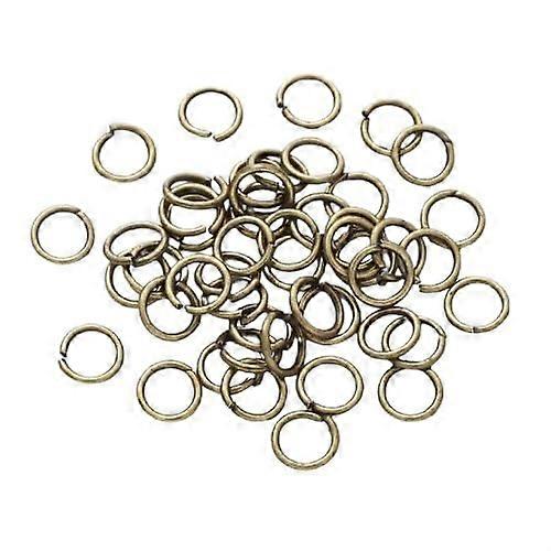 Open jump rings, 180 pieces round jump rings with eye, plated bronzecolored, 8 mm for DIY crafts