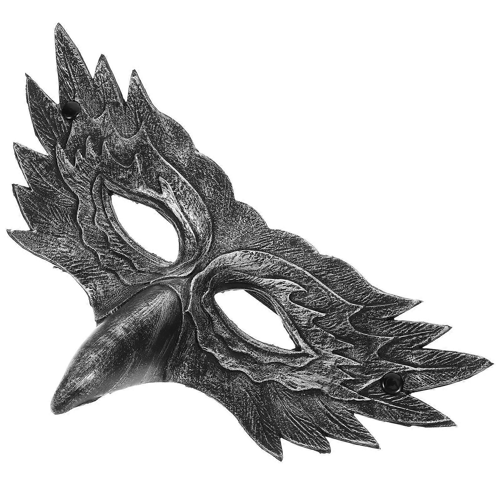 Halloween Wing Half Mask for Masquerade Parties, Portable Cosplay Eye Mask with PU Design for Costume Props and Festive Events