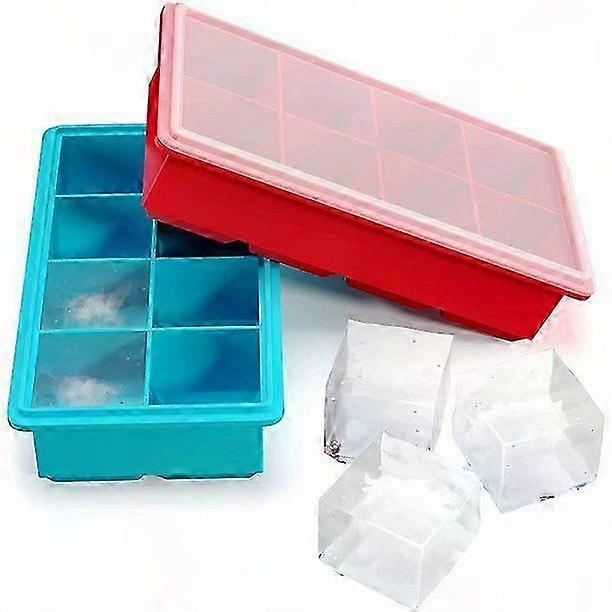 8-Cavity Silicone Ice Mold for Square Cubes