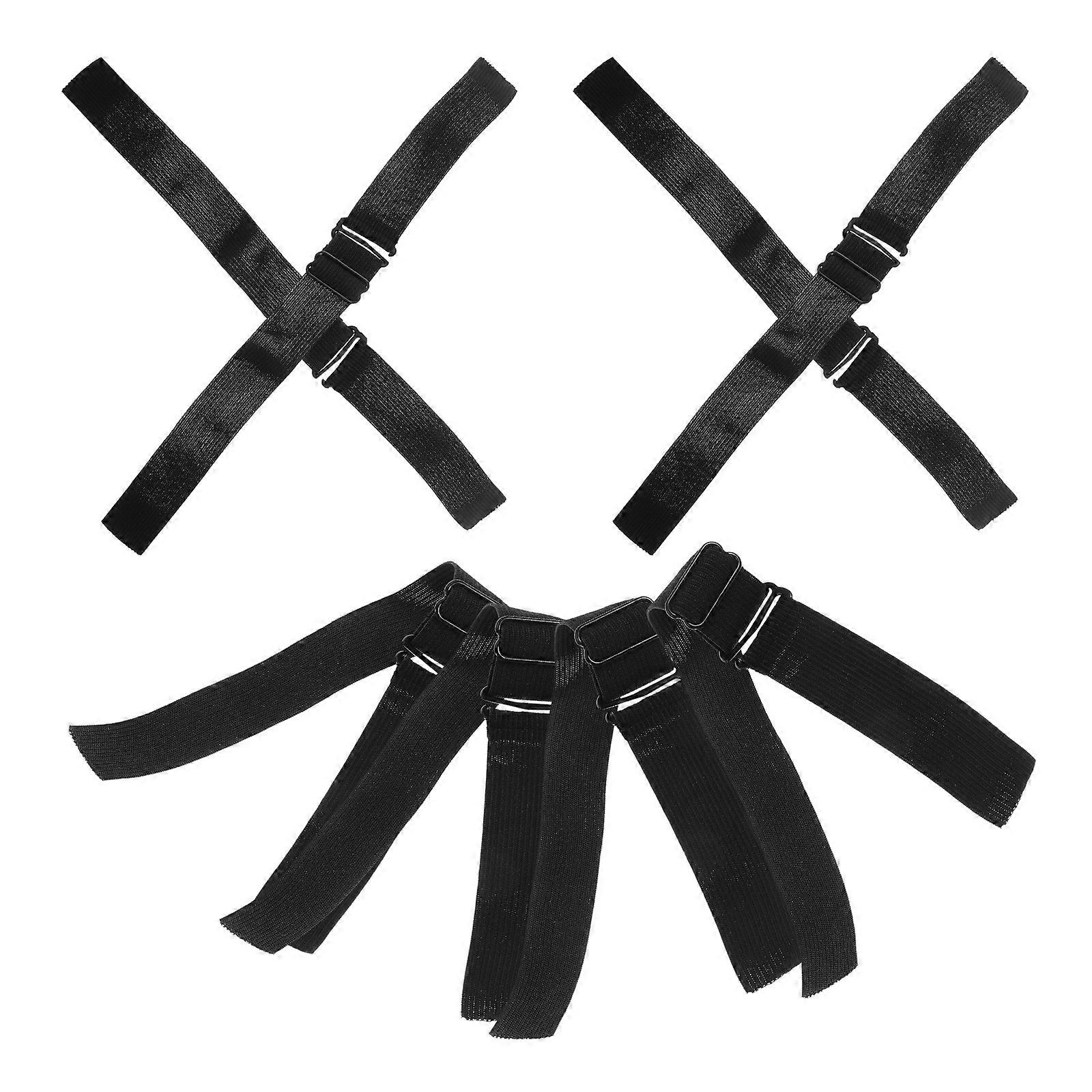 8pcs Adjustable Elastic Wig Straps with Hooks for Secure Fit in Daily Wear