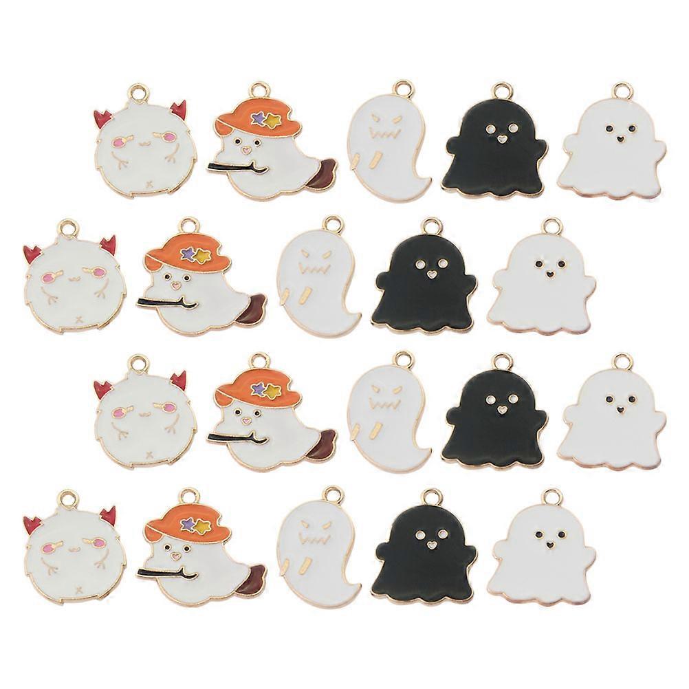 Halloween Necklace Charms Ghost Shape Diy Accessory Halloween Parties Assorted Color 50Pcs