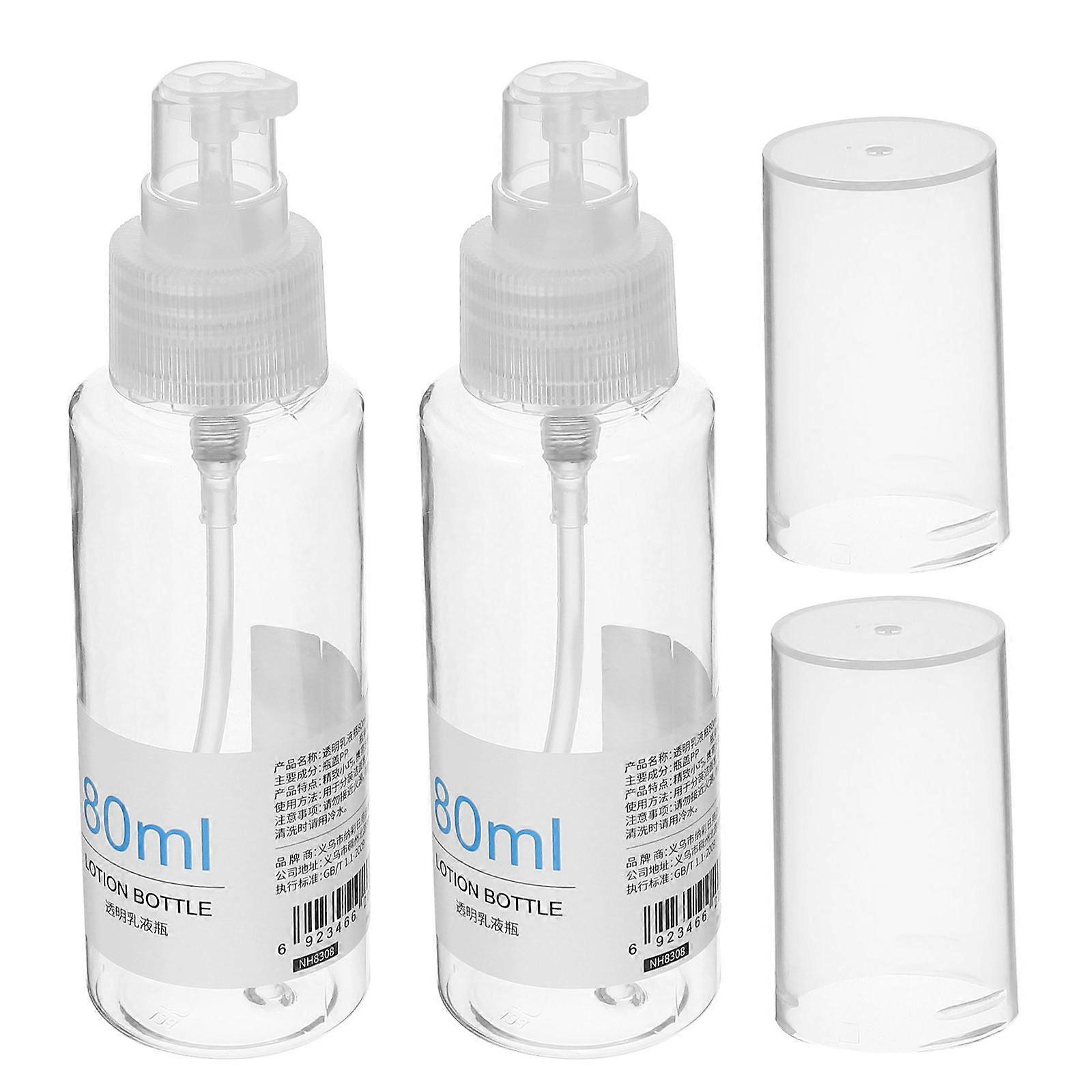 Multi Color Plastic Empty Dispenser Pump Bottle for Home Travel Camping Hiking 80ml 2 Pack