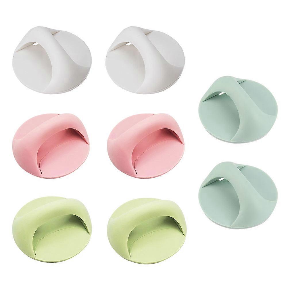 Adhesive Door Knobs for Home Plastic Furniture Accessory Assorted Color 8 Pieces
