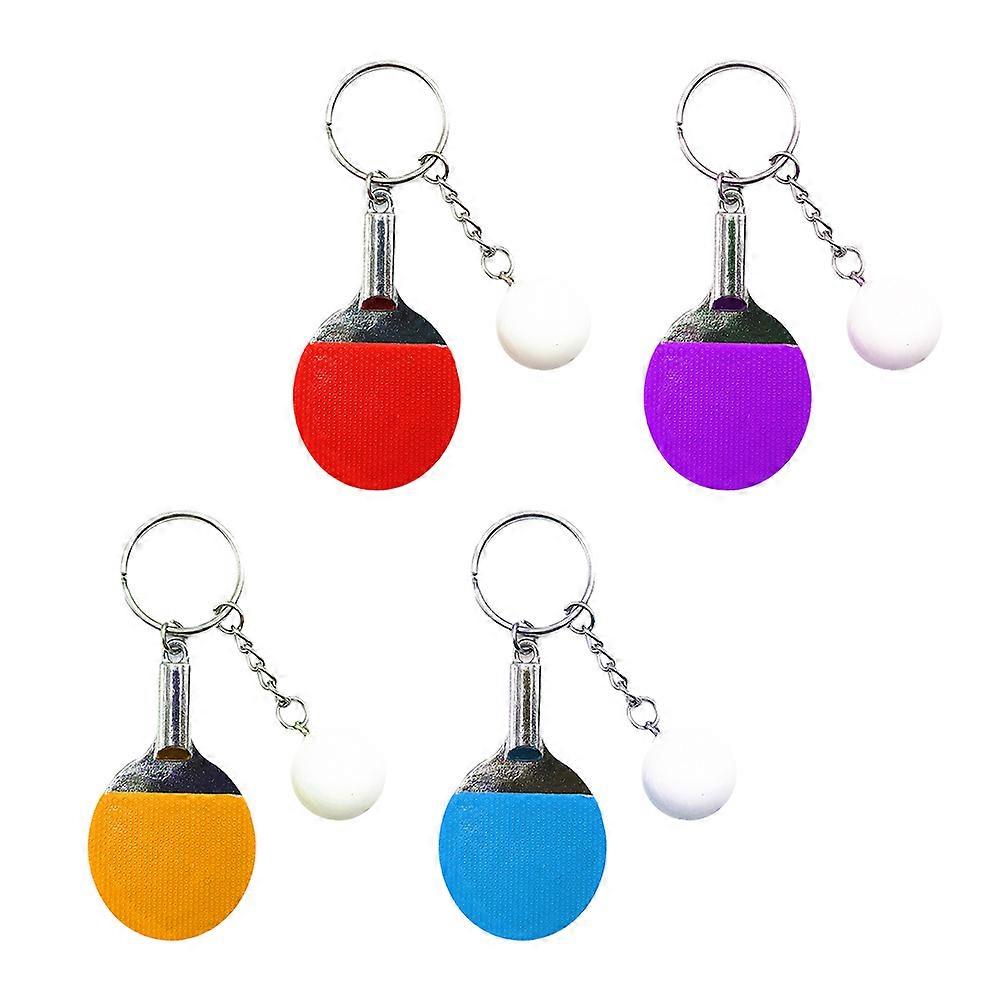 4pcs Pong Bat Keychain Decor Hanging Pendant Bag Charm