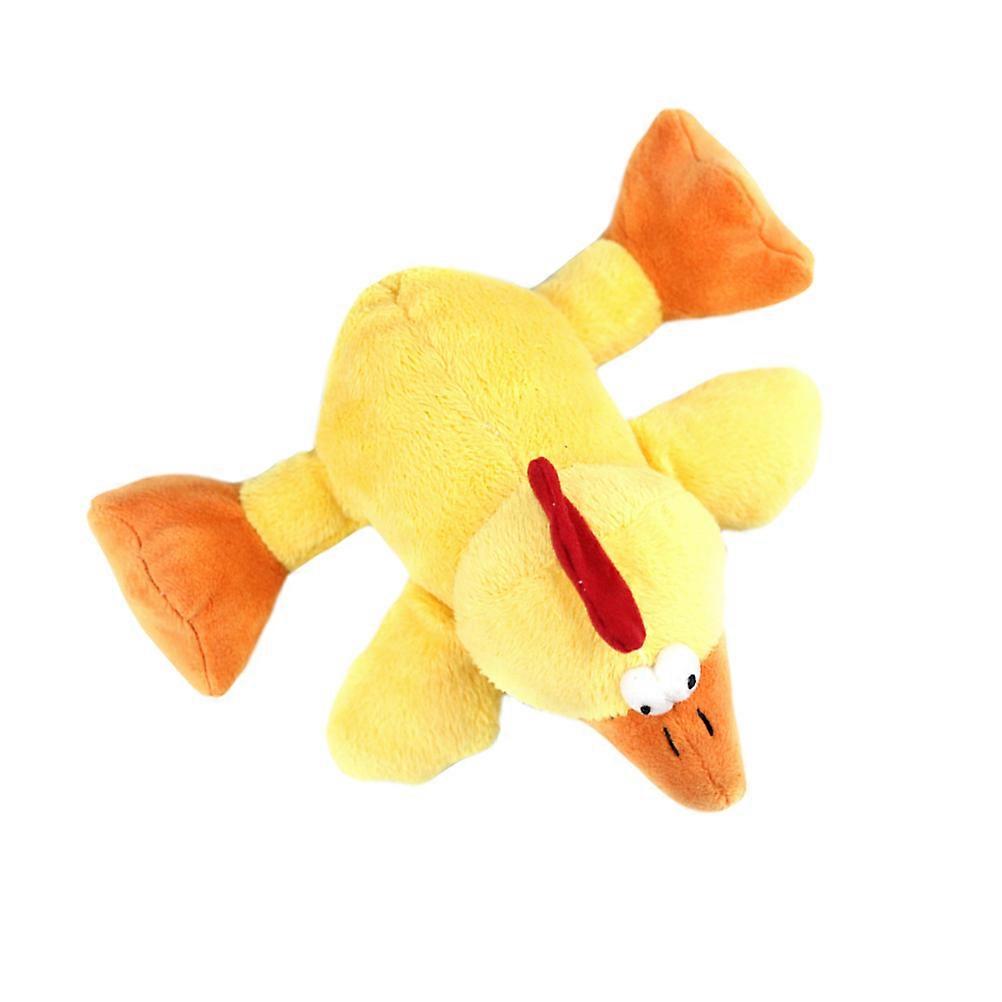 Puppy Chew Toys Adorable Plush Chicken Shaped Plaything for Dog Pet Indoor Play Yellow 22x18x6.5cm 1Pc