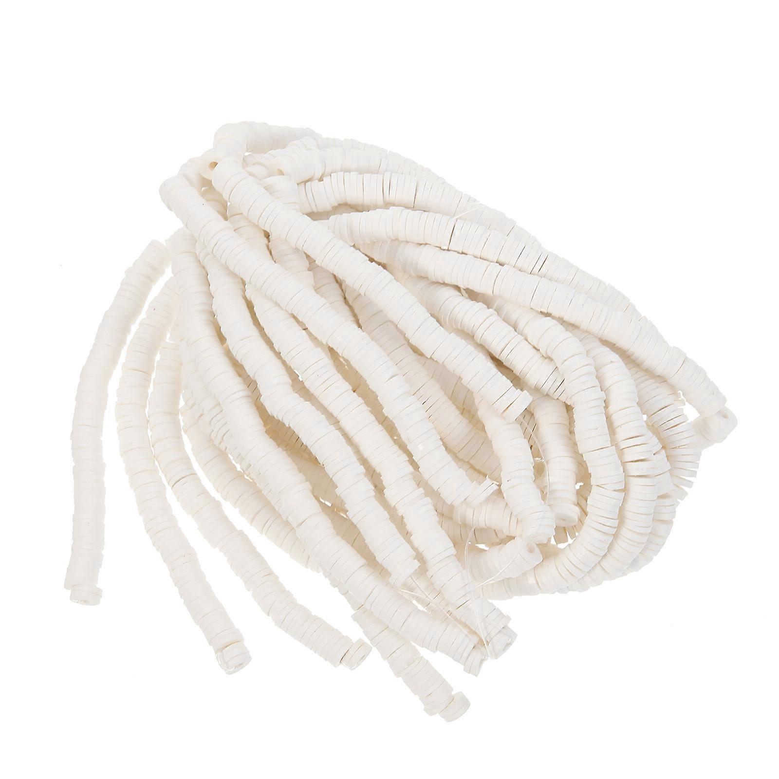 Handmade Loose Beads Diy Beads Disc Polymer Clay For Diy Projects Handcraft Enthusiasts White 0.5X0.5Cm 10Pack