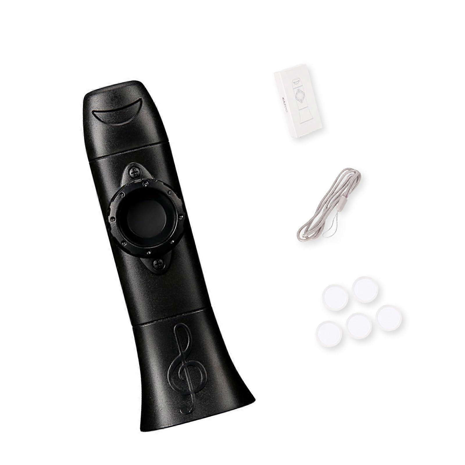 Kazoo With Lanyard And Membranes For Music Lessons, Parties, And Outdoor Activities Black