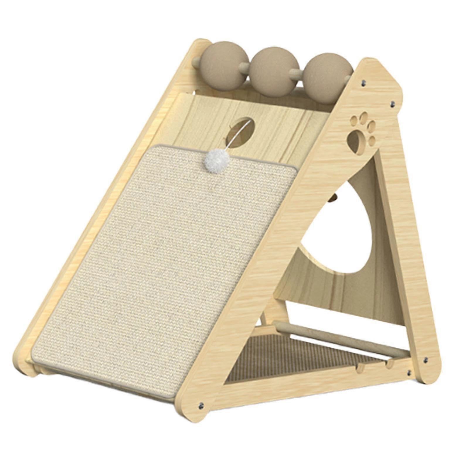 Foldable Cat Scratching Ramp with Ball Toys Interactive Home Decor Scratcher Cat Scratch Pad for Kittens Play