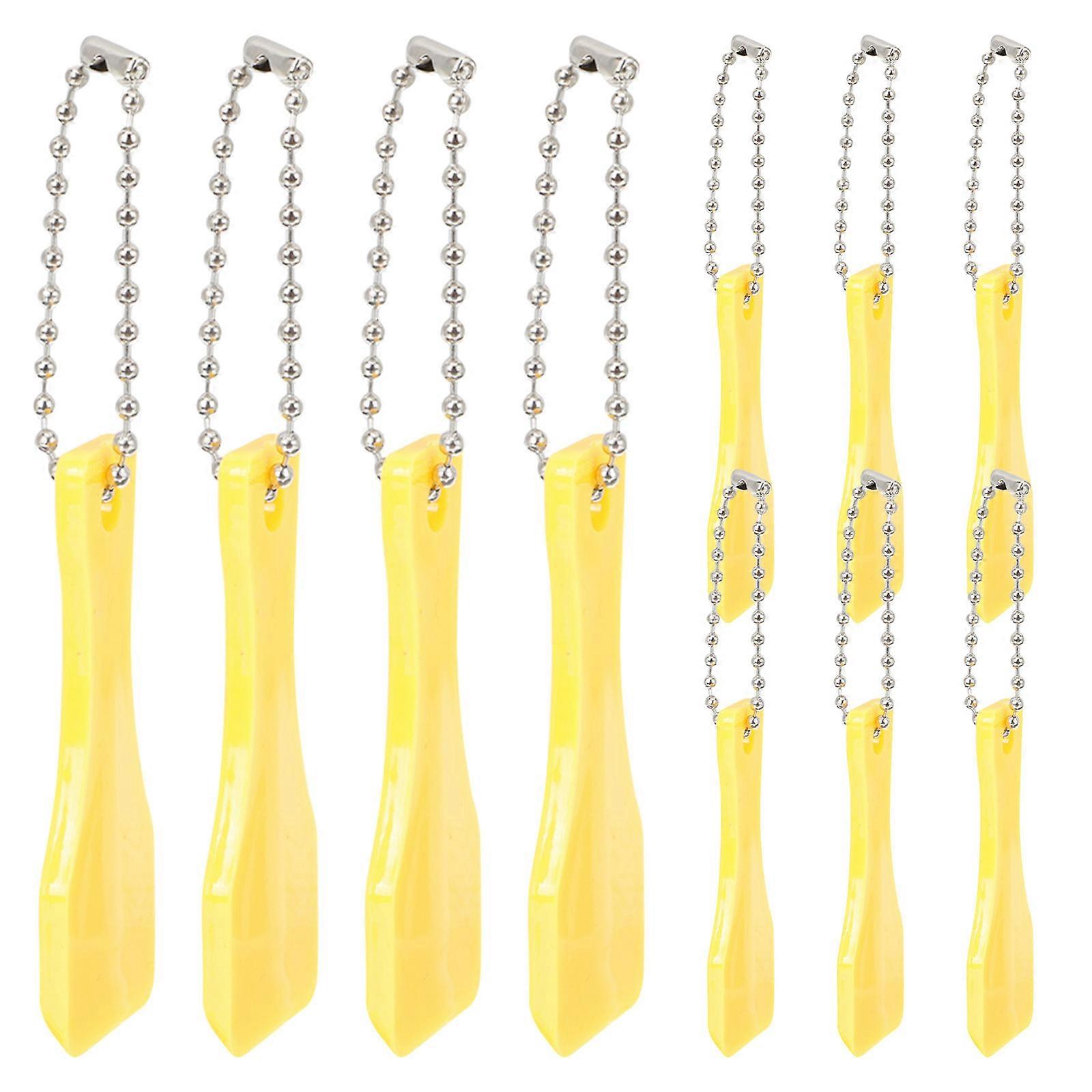 Spoon-shaped Card Scrapers for Daily Use Strong Structure Design Yellow 5.6x2.2cm Scraping 10Pcs