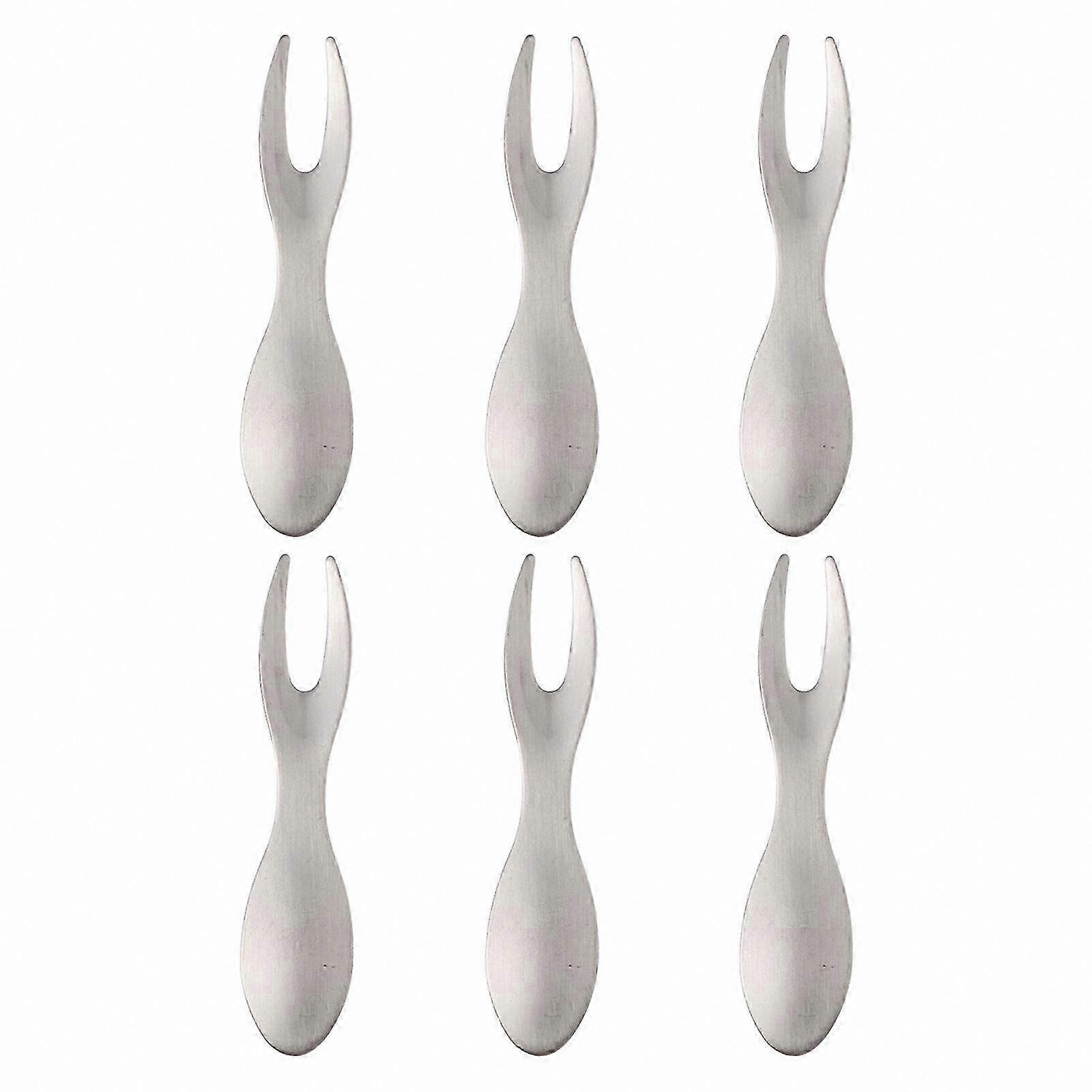 6 Pieces of Durable Stainless Steel Forks for Fruit and Snacks Stylish and Practical Tableware Set