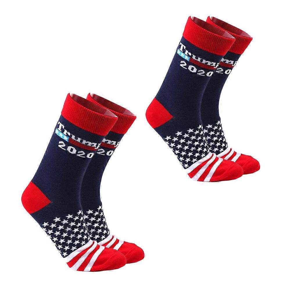 Pattern Socks Novel Socks America Socks Elastic Sweat Absorbent Cotton Socks For High Heels 2 Pairs
