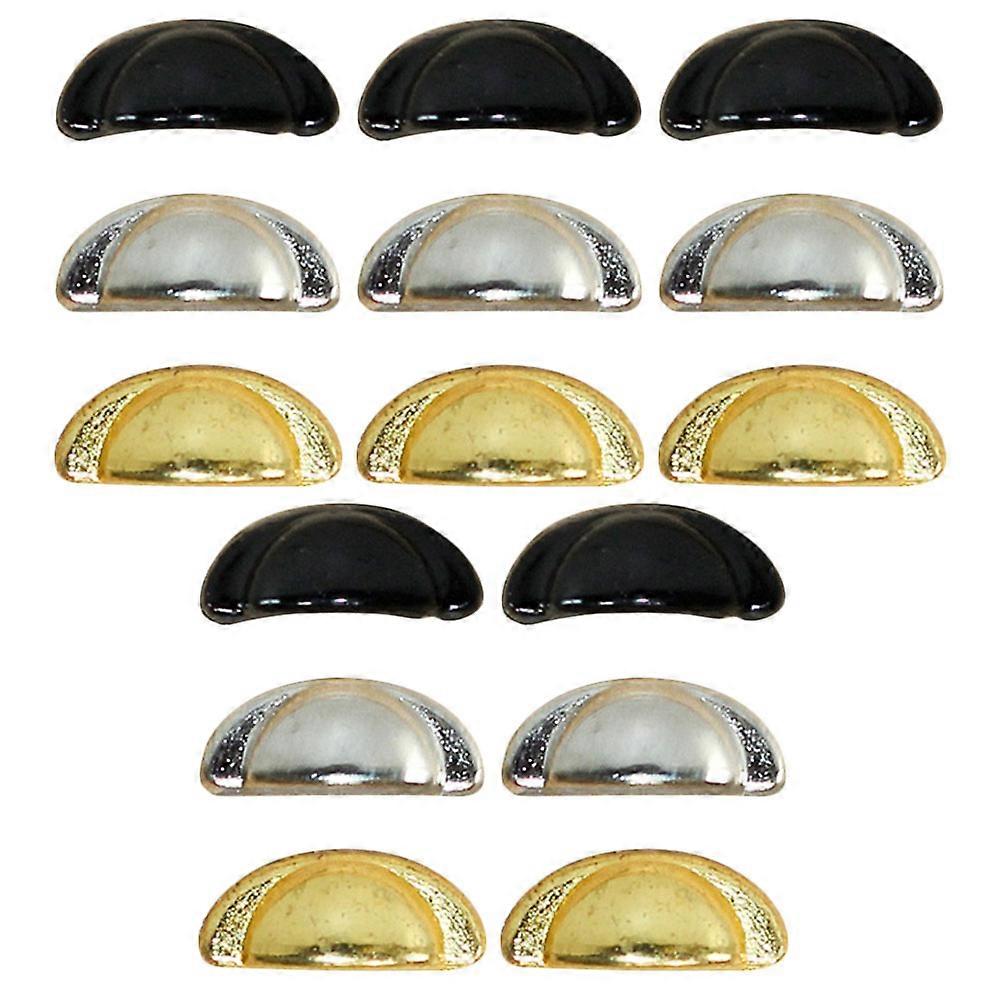 Mini Cabinet Knobs Mini Furniture Handle Mini House Accessories Gold 0.90X0.40X0.30CM Furniture Detail Enhancement 15Pcs