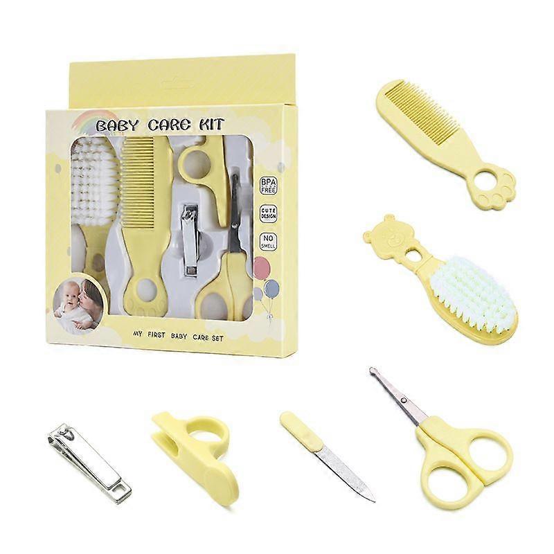 OHP 6pcs Baby Health Care Set Portable Baby Care Kit, Safety Cutter Baby Nail Kit For Newborn Yellow
