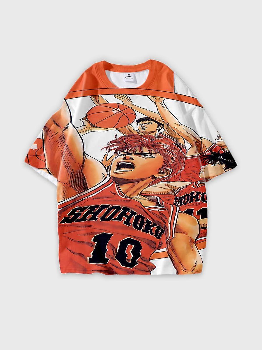 T-shirt round neck Role Pattern loose short sleeve C77