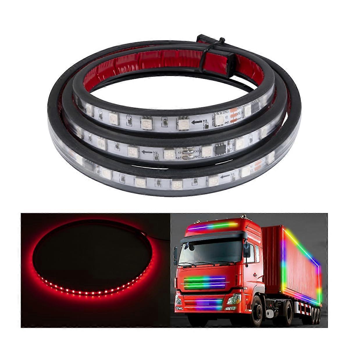 Tailgate Light Strip, 24V LED Color Changing Truck Light Strip, Strobe Brake Lights for Vans and Trailers