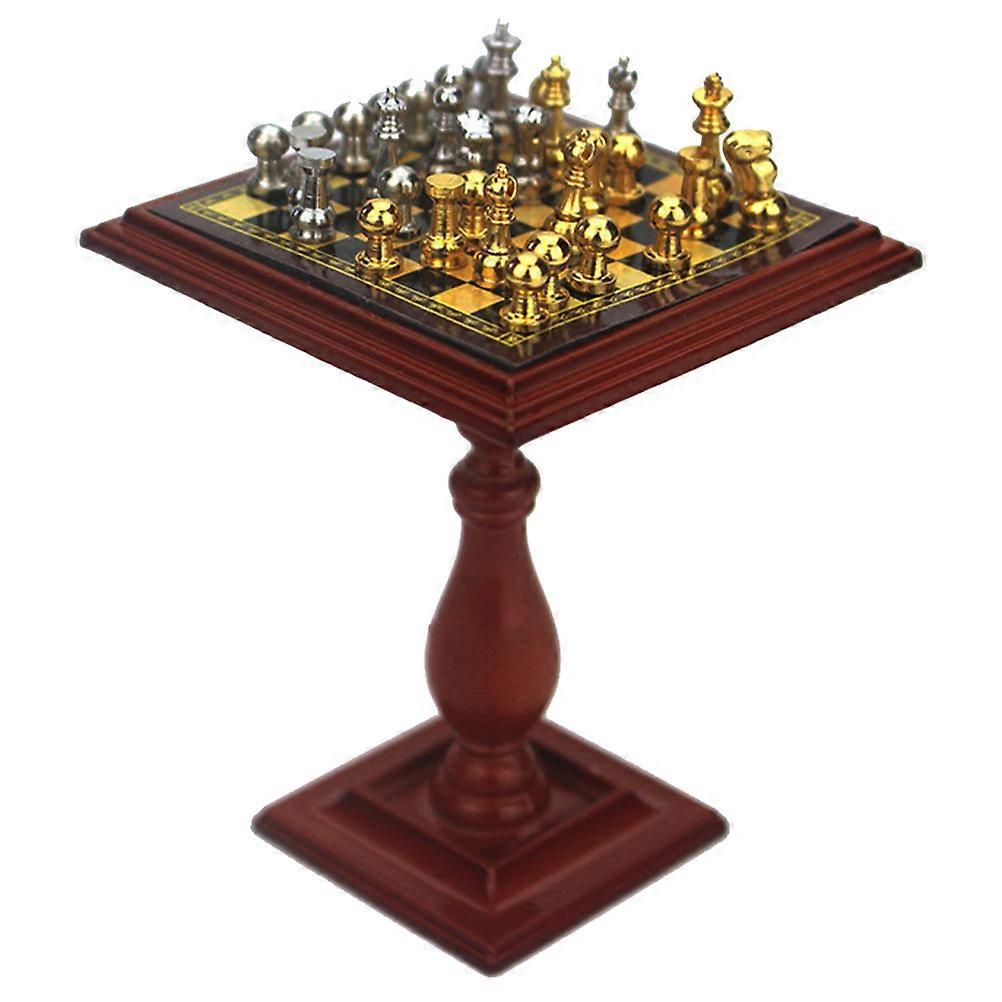 Mini Chess Board Decor with Design for Kids Playing Brown Color Easy to Carry and