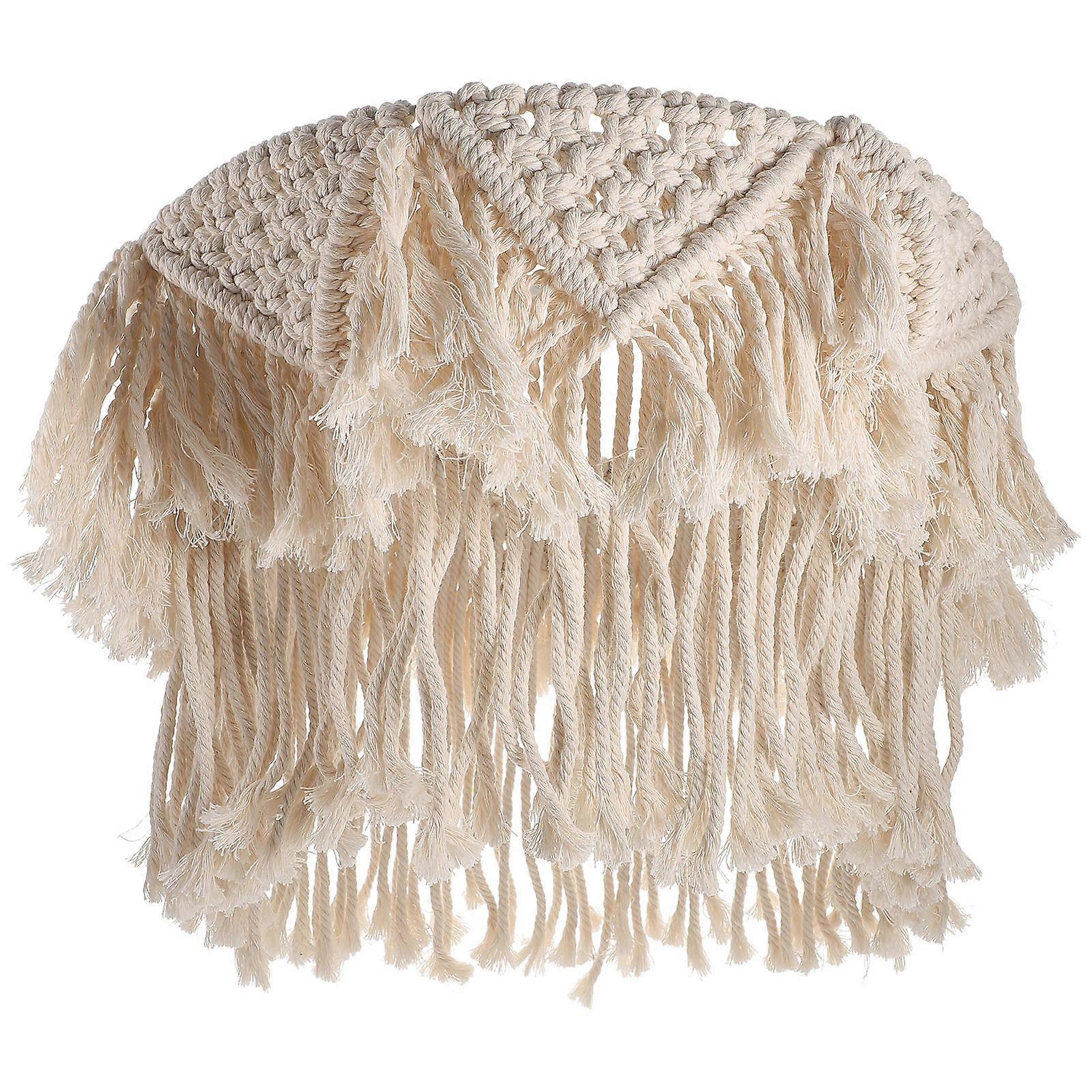 Woven Design Macrame Lamp Shade For Household Ceiling Light Softens Bright Light Prevents Eye Irritation 1Pack