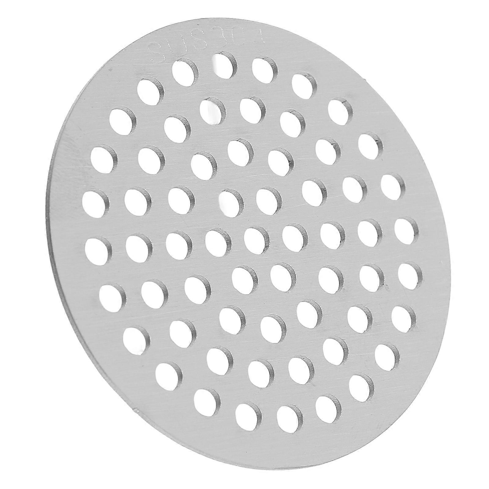 Floor Drain Cover Silver Round Hair Catcher Prevent Clogs Daily Use 1Pack