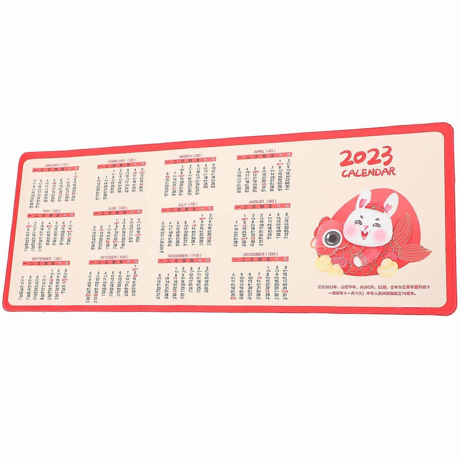 Laptop Mouse Pad Calendar 2023 Multi Color 80X30CM Polyester Material Non-deforming 1Set